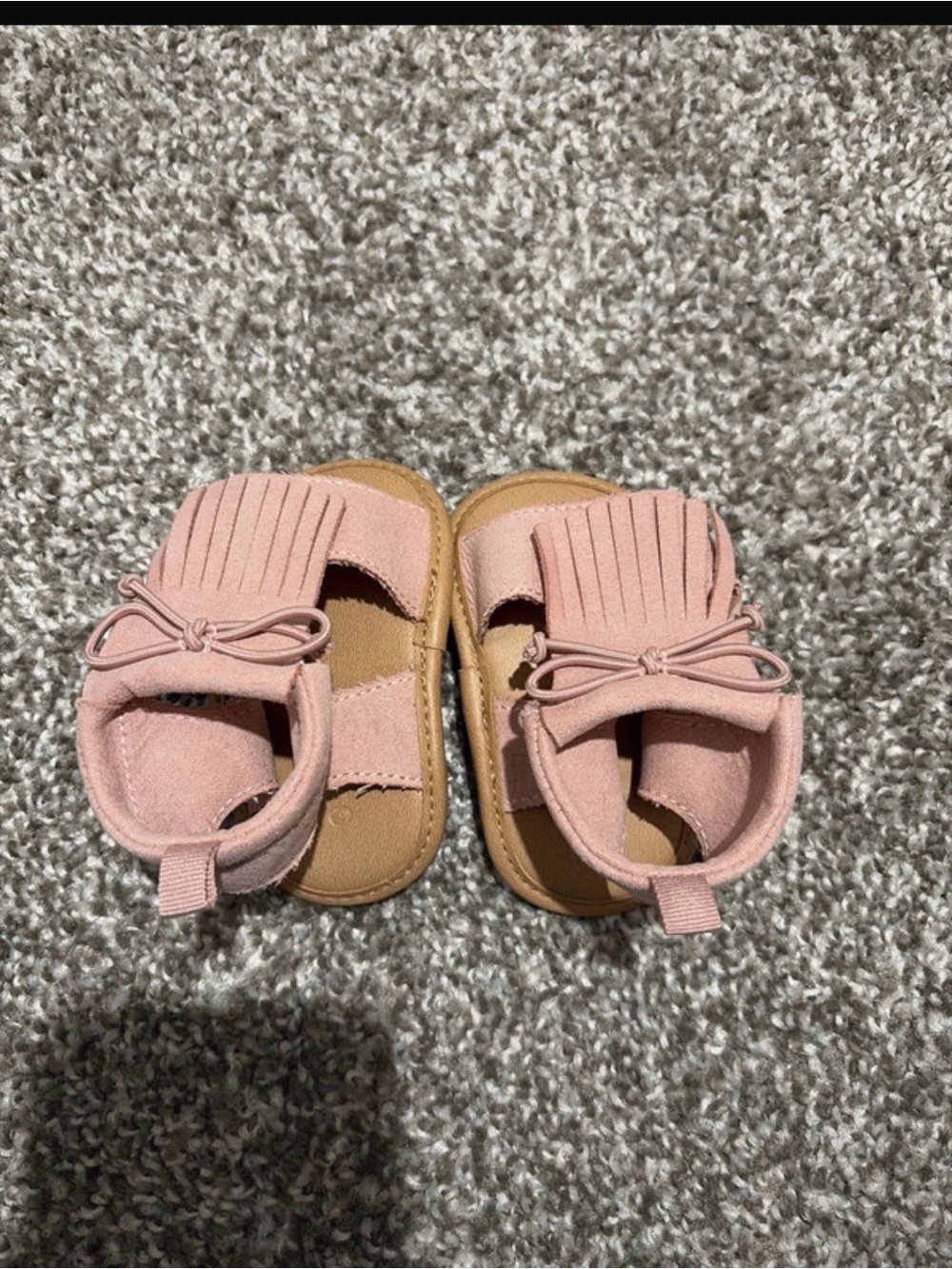 Old Navy Pink Fringe Moccasin Baby Sandals